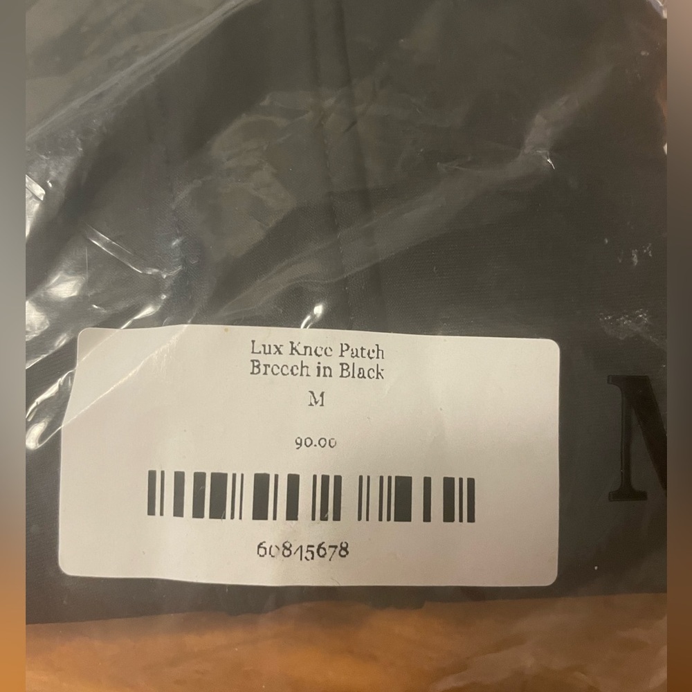 Free Ride Lux knee patch breeches in black size medium